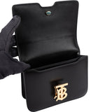 Burberry Black Leather TB Belt Handbag