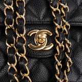 Chanel Quilted Caviar Leather Small Double Flap Shoulder Bag