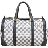 Gucci Navy Monogram GG Plus Coated Canvas Boston Handbag