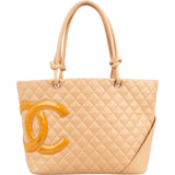 Chanel Quilted Lambskin Cambon Ligne Jumbo Tote Shoulder Bag