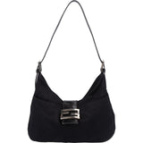 Fendi Classic Cotton Baguette Buckle Shoulder Bag