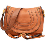Chloé Grained Leather Marcie Saddle Zipper Crossbody Bag