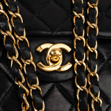 Chanel Quilted Lambskin 24K Gold Small Double Flap Shoulder Bag