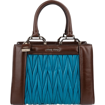 Miu Miu Matelassé Leather Tote Handbag