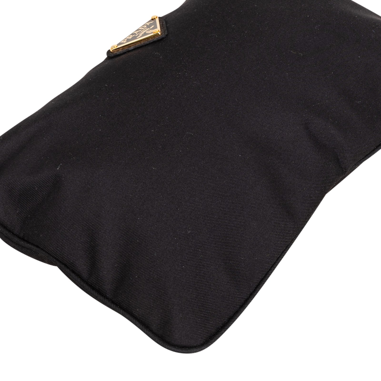 Prada Black Nylon Triangle Clutch - vintageandkickz