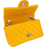 Chanel Quilted Lambskin Palladium Mini Rectangular Single Flap Crossbody Bag