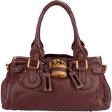 Chloé Bordeaux Leather Paddington Handbag