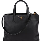 Prada Black Saffiano Leather Galleria Tote Handbag