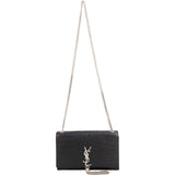 Yves Saint Laurent Croc-Embossed Leather Kate Tassel Chain Crossbody Bag