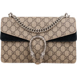 Gucci Monogram GG Supreme Canvas Suede Dionysus Shoulder Bag