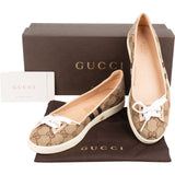 Gucci Monogram GG Canvas Lace-Up Sneaker Ballerina Flats (35)