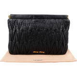 Miu Miu Black Matelassé Nappa Leather Clutch
