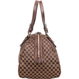 Celine Macadam Monogram Canvas Croc Optic Bowler Handbag
