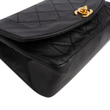 Chanel Quilted Lambskin 24K Gold Diana Small Single Flap Crossbody Bag
