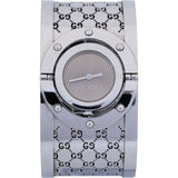 Gucci Silver Tone Twirl Bangle Reversible 112 Woman Watch