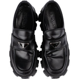 Prada Black Brushed Leather Monolith Loafers (7 / 41-42)