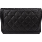 Chanel Quilted Caviar Leather Wallet On Chain Boy Crossbody Bag