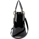 Christian Dior Quilted Patent Leather Lady Dior Handbag - vintageandkickz