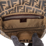 Fendi Monogram Zucca Baguette Shoulder Bag