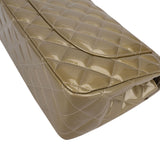 Chanel Quilted Patent Leather Jumbo Double Flap Crossbody Bag