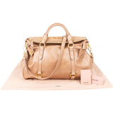 Miu Miu Vitello Lux Leather Bow Satchel Handbag
