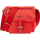 Prada Red Nylon Tessuto Triangle Messenger Crossbody Bag