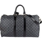Louis Vuitton Monogram Damier Graphite Keepall 45 Bandoulière Travel Bag - vintageandkickz