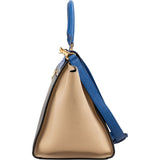 Céline Grained & Smooth Calfskin Tricolor Trapeze Handbag