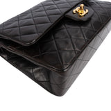 Chanel Quilted Lambskin 24K Gold Double Flap Shoulder Bag