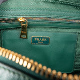 Prada Green Saffiano Leather Small Rectangular Coffer Handbag