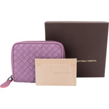 Bottega Veneta Purple Intrecciato Leather Small Zip Around Wallet