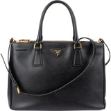 Prada Black Saffiano Leather Galleria Handbag