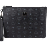 MCM Black Monogram Visetos Clutch