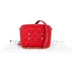 Chanel Quilted Caviar Leather Small Filigree Vanity Case Crossbody - vintageandkickz