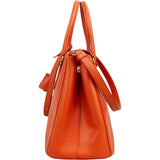Prada Orange Saffiano Leather Galleria Handbag