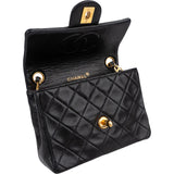 Chanel Quilted Lambskin Small 24K Gold Single Flap Crossbody Bag