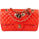 [🔄️B06 / F14] Chanel Patent Leather Medium Double Flap Crossbody Bag - vintageandkickz