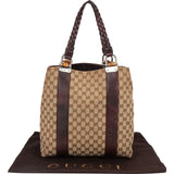 Gucci Monogram GG Large Bamboo Tote Handbag