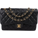 Chanel Quilted Caviar Leather Jumbo Double Flap Crossbody Bag
