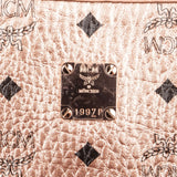 MCM Metallic Monogram Visetos Studded Liz Shopper Shoulder Bag