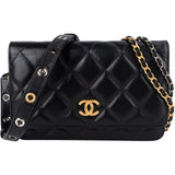 Chanel Quilted Calfskin Punk Grommet Wallet On Chain Crossbody Bag