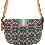 Coach Monogram Signature Stripe Saddle Crossbody Bag