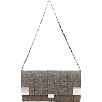 Chanel Denim Chocolate Bar Single Flap Shoulder Bag
