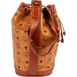 MCM Monogram Visetos  Drawstring Bucket Crossbody Bag