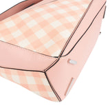 Loewe Leather Gingham Salmon Puzzle Handbag
