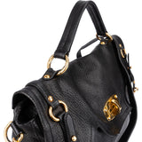 Miu Miu Pebbled Leather Turnlock Satchel Handbag