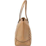 Gucci Monogram GG Canvas Metallic Leather Bree Tote Shoulder Bag
