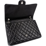 Chanel Quilted Lambskin Palladium Maxi Single Flap Crossbody Bag