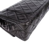 Chanel Aged Qulited Calfskin 2.55 Reissue So Black Jumbo Double Flap Crossbody Bag