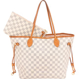 Louis Vuitton Monogram Damier Azur Canvas Neverfull MM Shoulder Bag